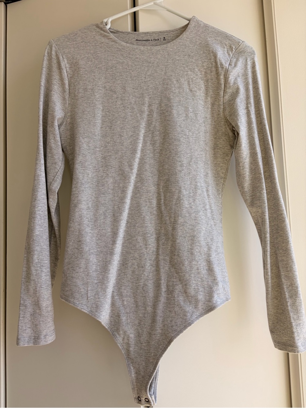 Abercrombie & Fitch Heather Gray Long Sleeve Bodysuit